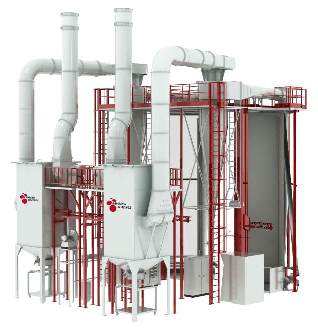 Cabina de pulverizaci&oacute;n vertical con cambio r&aacute;pido de color Color Wing